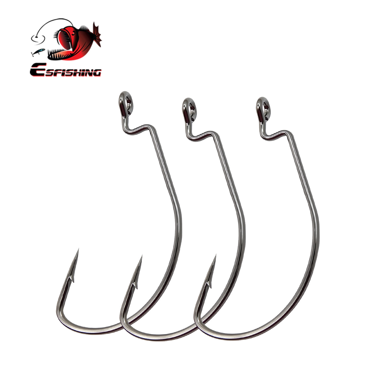 Fishing Hook Size - ESFISHING 오프셋 훅 탄소강 낚시 바늘
