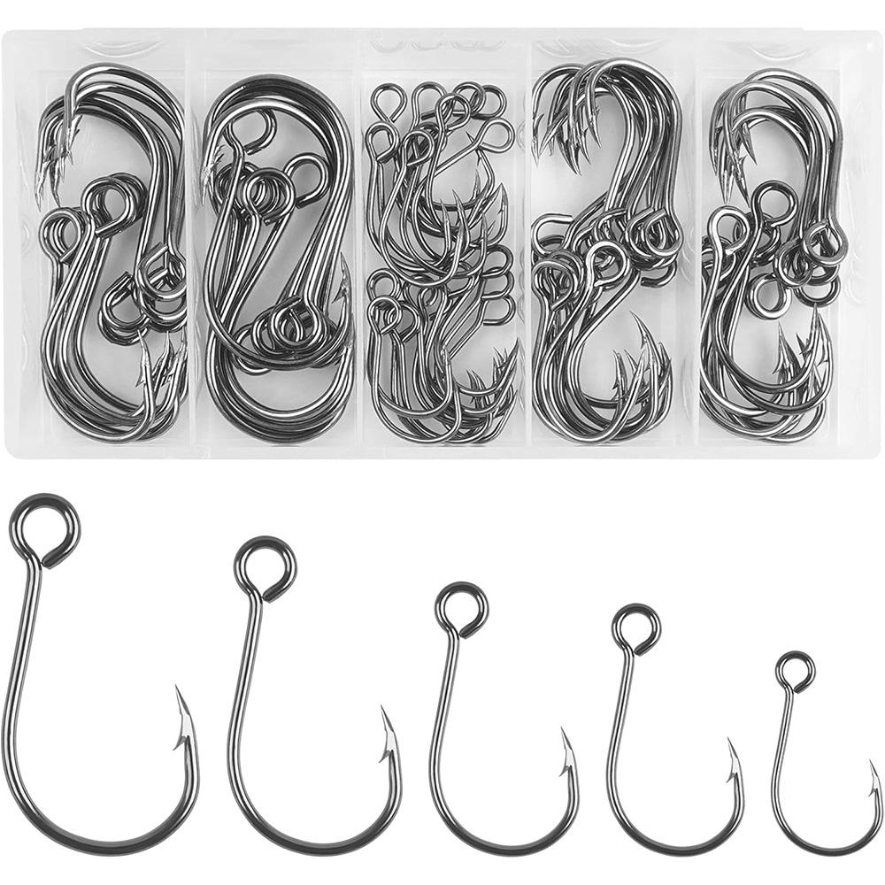 Fishing Hook Offset - 70Pcs 낚시 인라인 단일 후크 하드