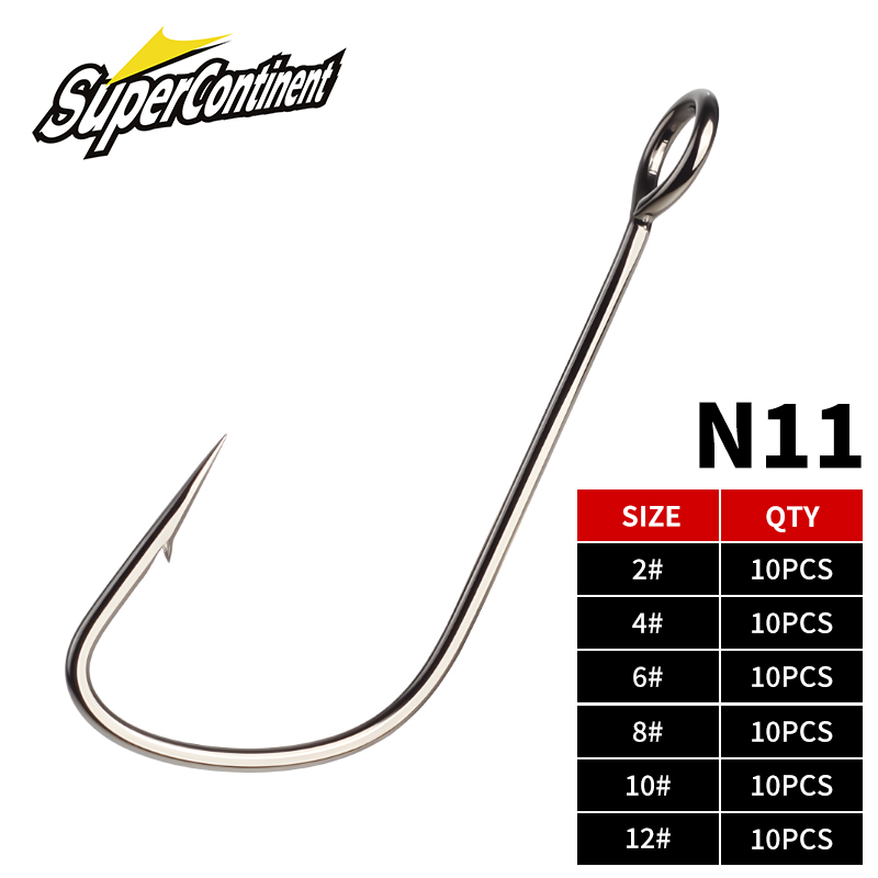 슈퍼컨티넨트 2 # -12 #   10개입 바브 훅 낚 - Fishing Hook Offset 리뷰 및 가격